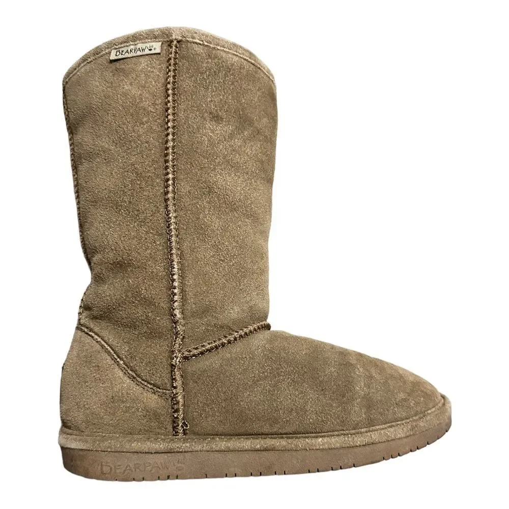 Bearpaw 5 youth brown suede winter mid calf fleece lined boots